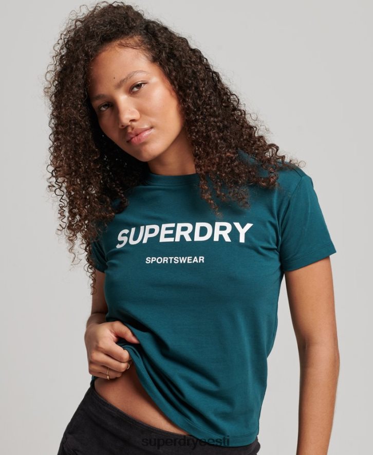 Superdry naised graafiline 90ndate t-särk B2LT42639 Riietus roheline