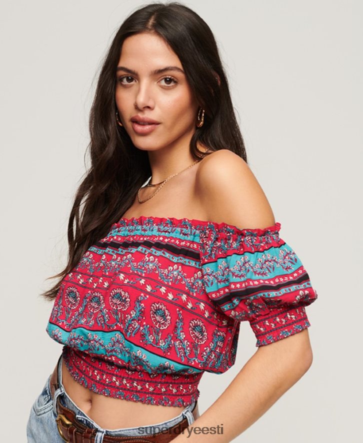 Superdry naised lühikeste varrukatega crop top B2LT42109 Riietus roosa