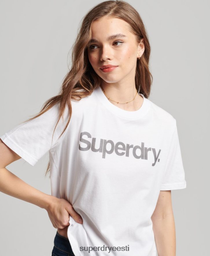 Superdry naised põhilogoga t-särk B2LT46279 Riietus valge