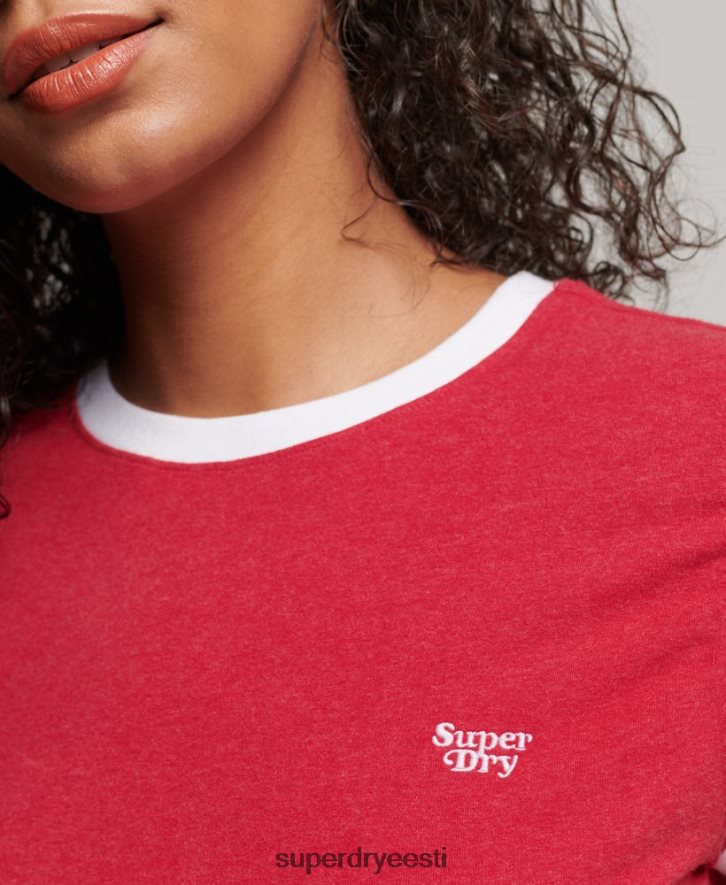 Superdry naised ringer t-särk B2LT42674 Riietus punane