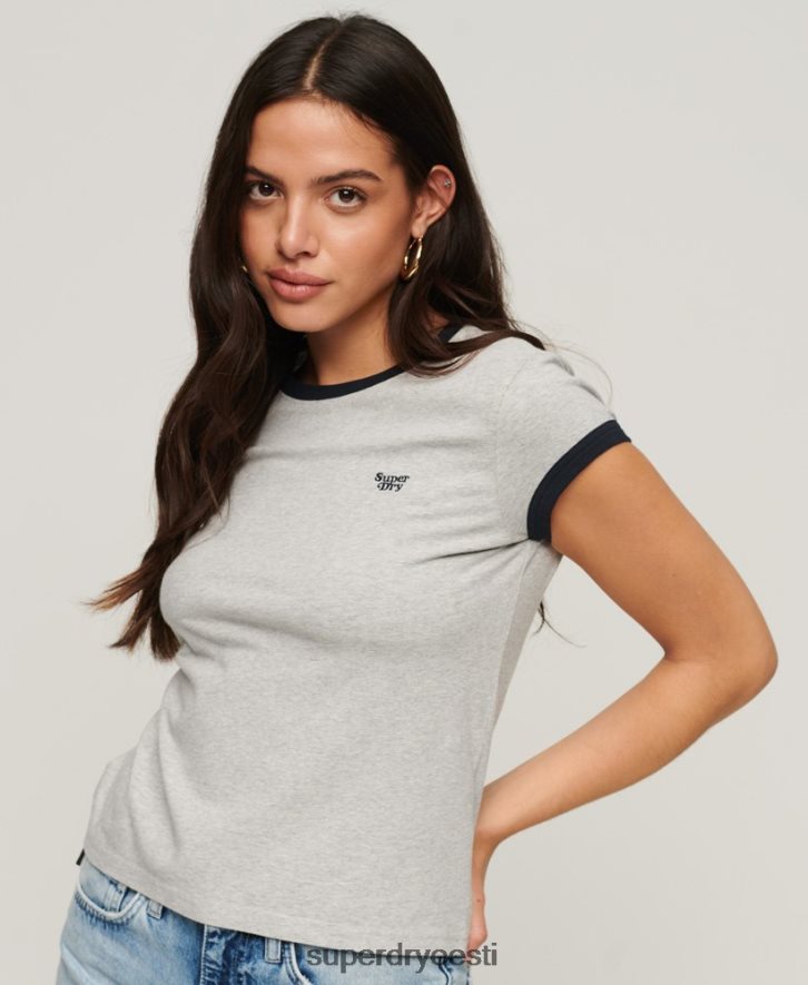 Superdry naised ringer t-särk B2LT42678 Riietus tumehall