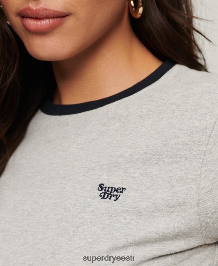 Superdry naised ringer t-särk B2LT42678 Riietus tumehall