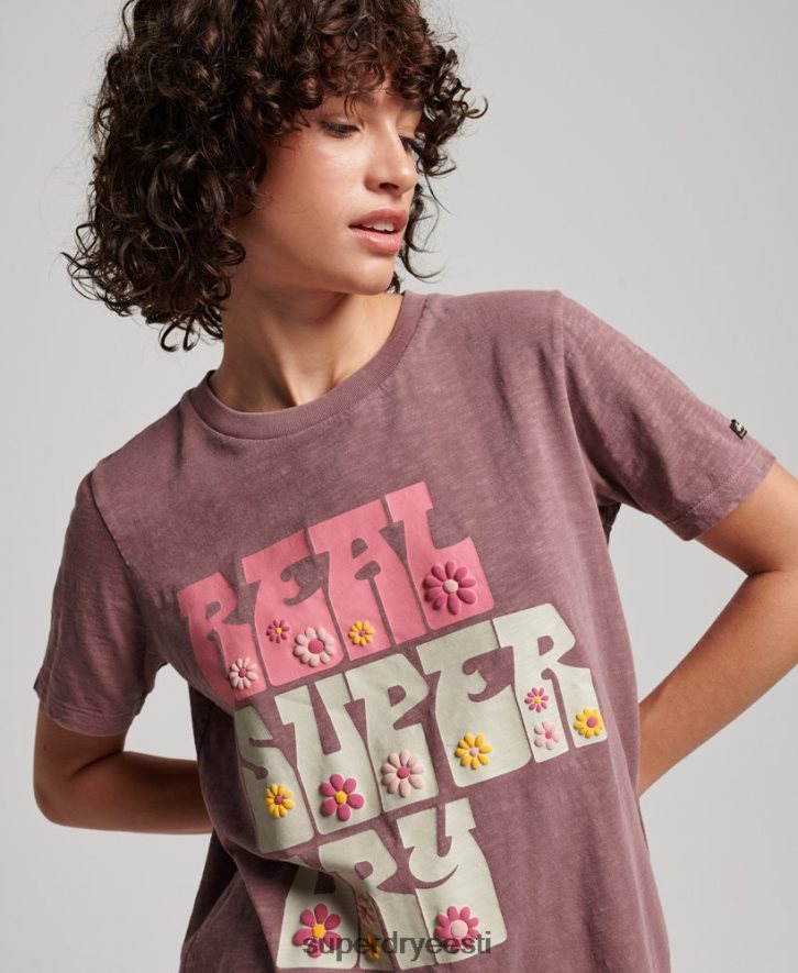 Superdry naised superstate lilleline T-särk B2LT42618 Riietus lilla