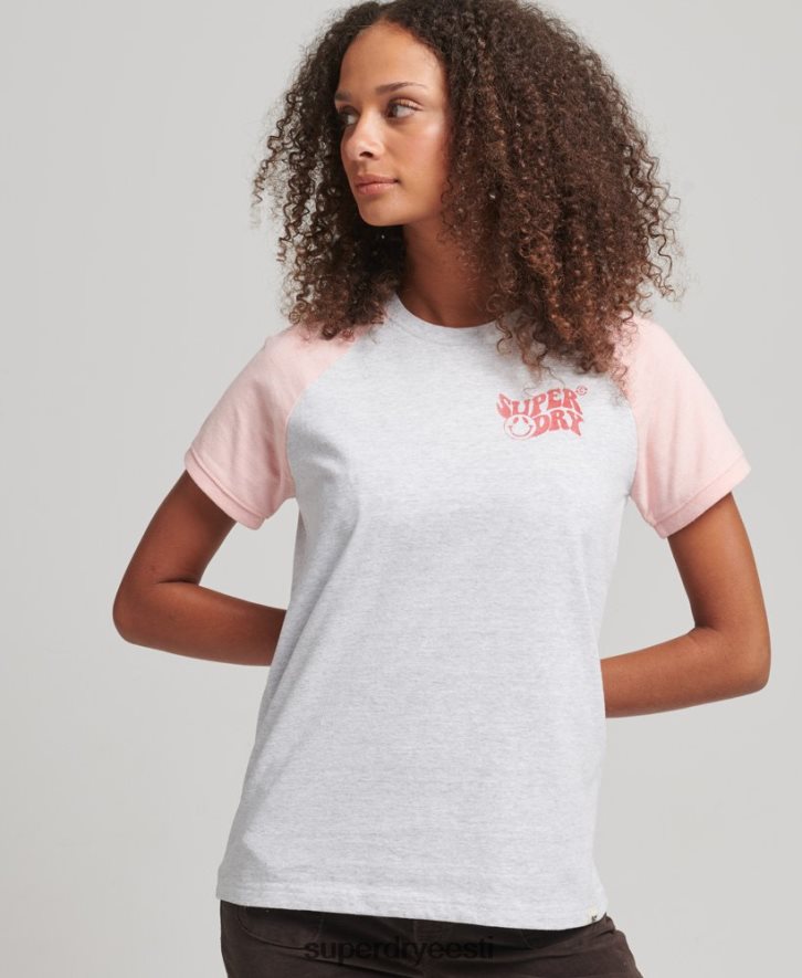 Superdry naised taaskasutatud raglaani T-särk B2LT46225 Riietus hall