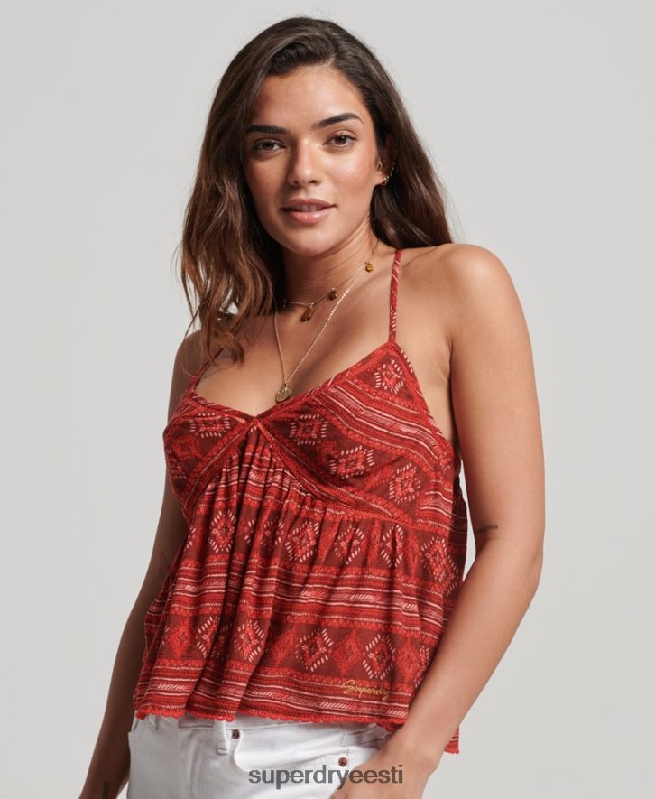 Superdry naised astmeline cami top B2LT42889 Riietus punane