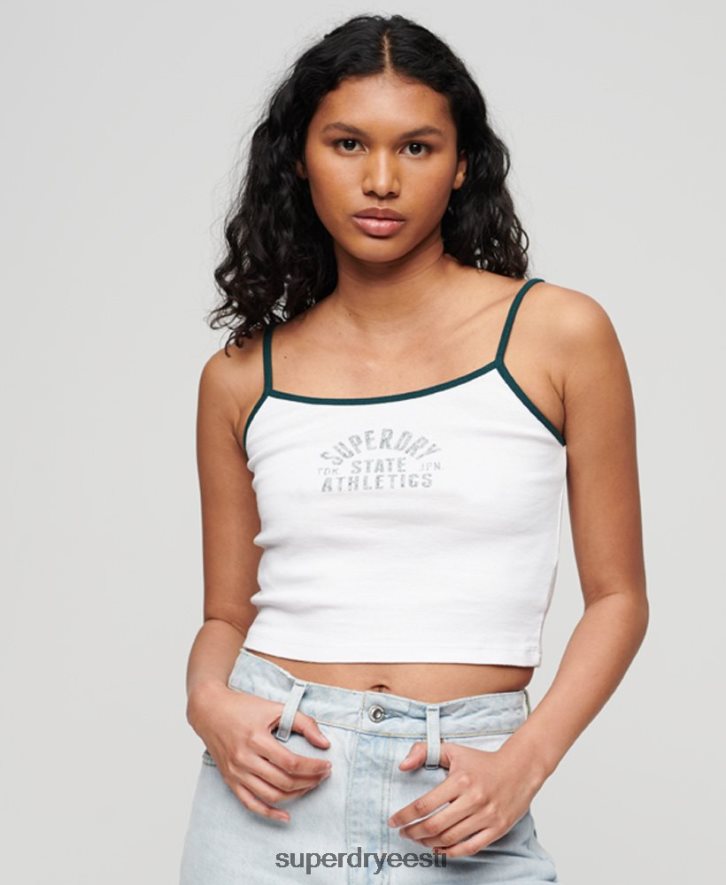 Superdry naised athletic essential crop cami top B2LT42921 Riietus valge