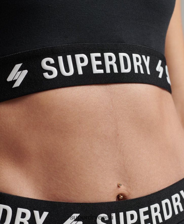 Superdry naised kood elastne crop top B2LT43053 Riietus must