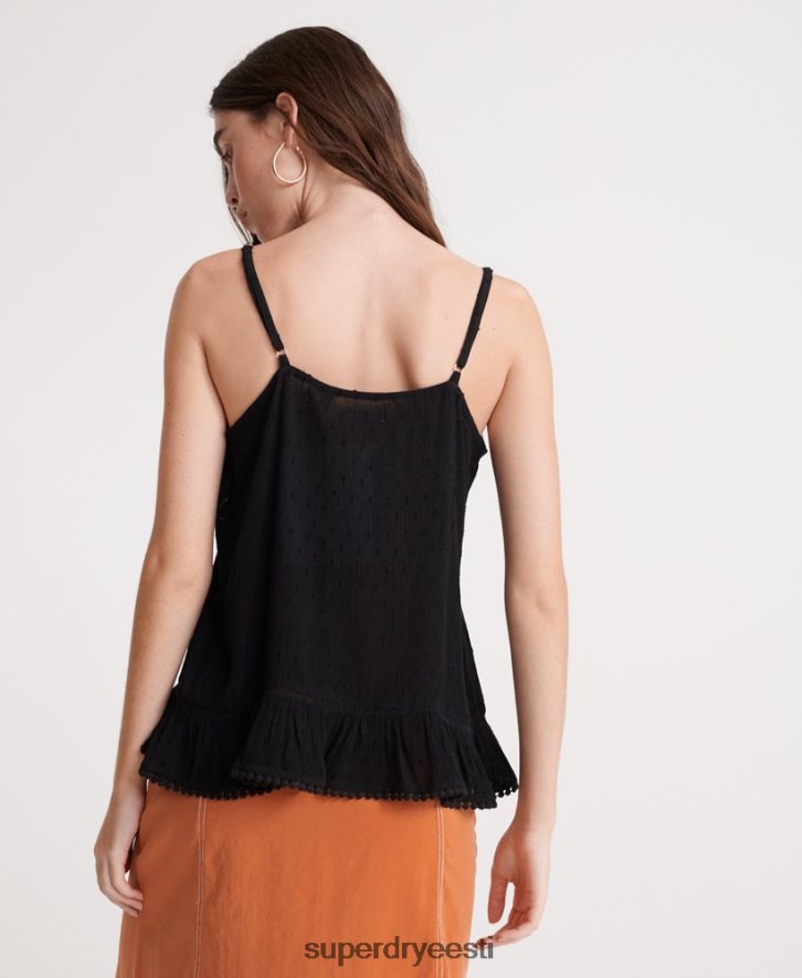 Superdry naised suvine pitsist cami top B2LT46776 Riietus must