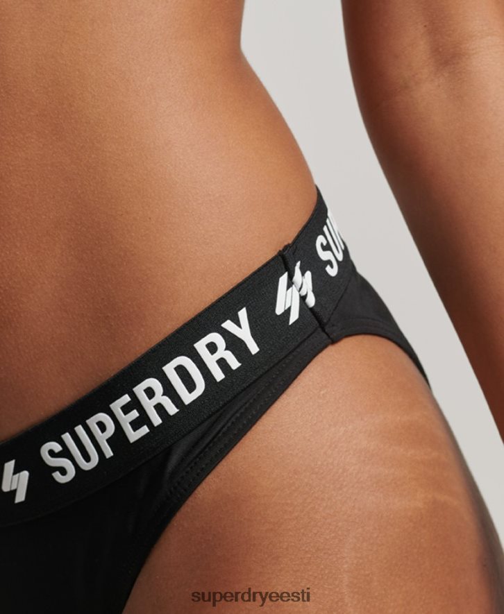 Superdry naised elastsed taaskasutatud bikiinipüksid B2LT43181 Riietus must