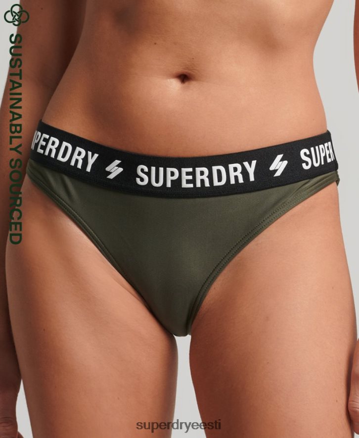 Superdry naised elastsed taaskasutatud bikiinipüksid B2LT43231 Riietus khaki