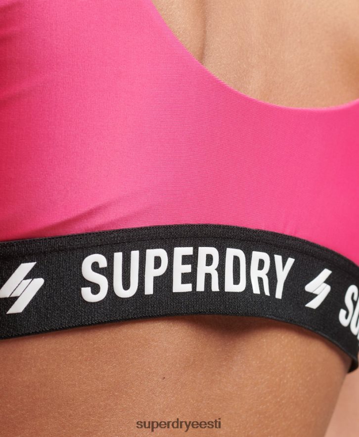 Superdry naised koodiga elastne bikiinipealne B2LT43243 Riietus roosa