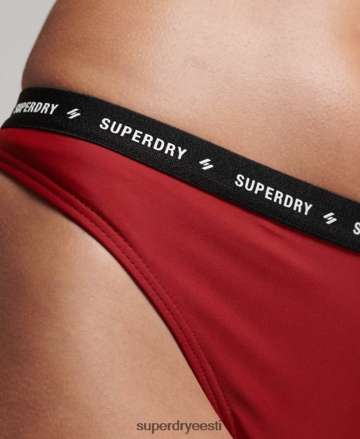 Superdry naised mikroelastsed taaskasutatud bikiinipüksid B2LT43237 Riietus punane