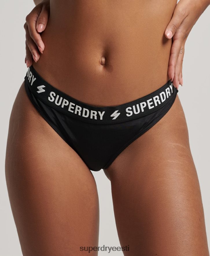 Superdry naised taaskasutatud elastsed bikiinipüksid B2LT43246 Riietus must