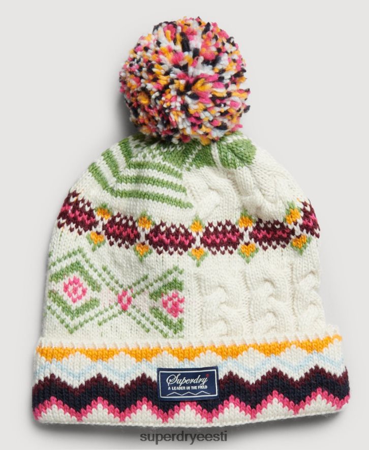 Superdry naised fairisle nokamüts B2LT44226 tarvikud kreem