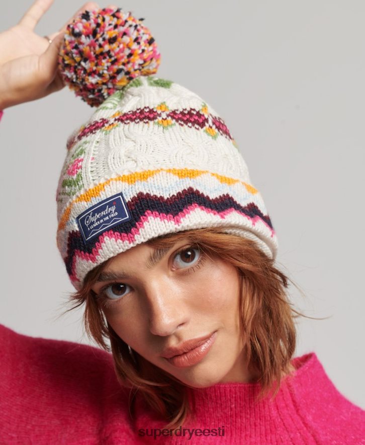 Superdry naised fairisle nokamüts B2LT44226 tarvikud kreem