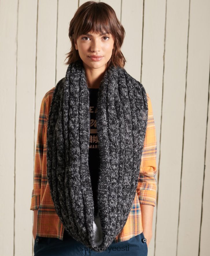 Superdry naised tweed kaabel snood B2LT44299 tarvikud must